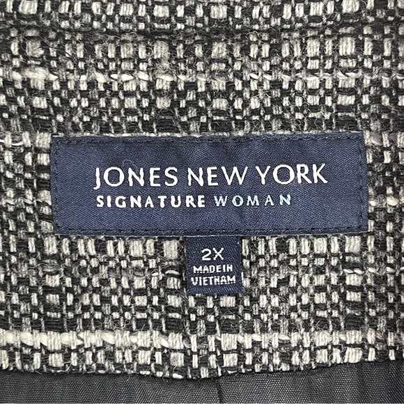 JONES NEW YORK Signature Woman Black/White Tweed Suit Jacket Coat Plus Size 2X - Picture 9 of 11
